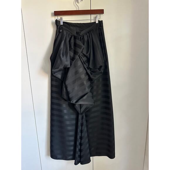 Vintage Jessica McClintock Collection Formal Maxi Skirt Black Tuxedo Stripe SZ M - Picture 7 of 10